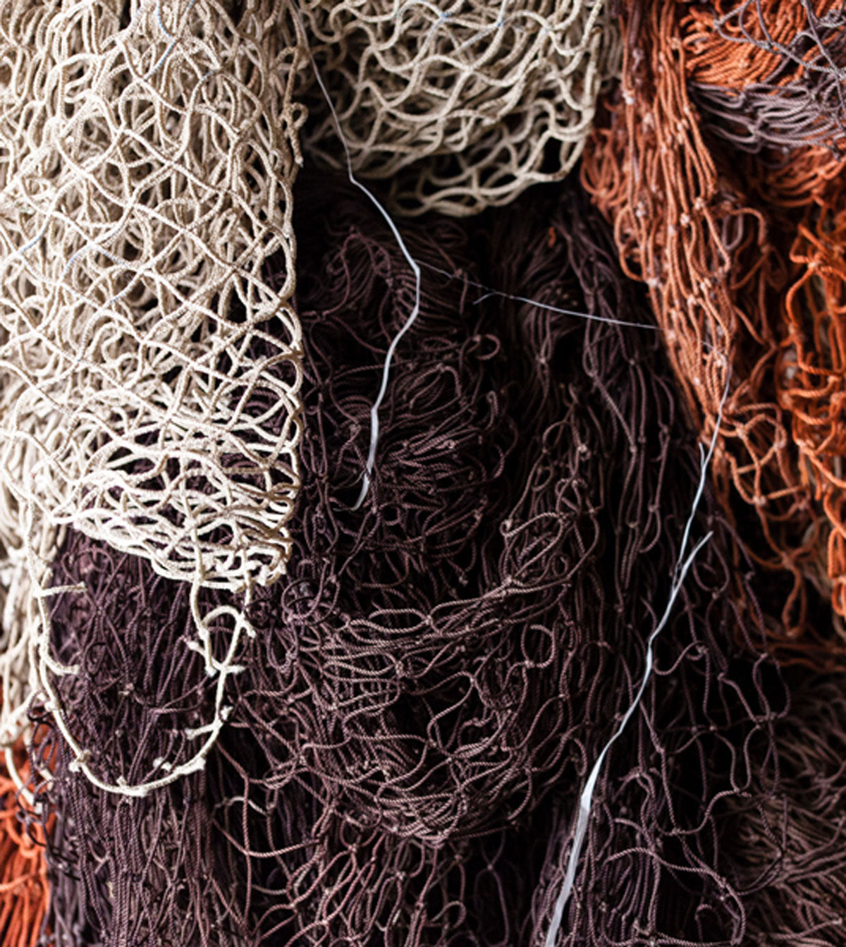 fibres of recycled nylon